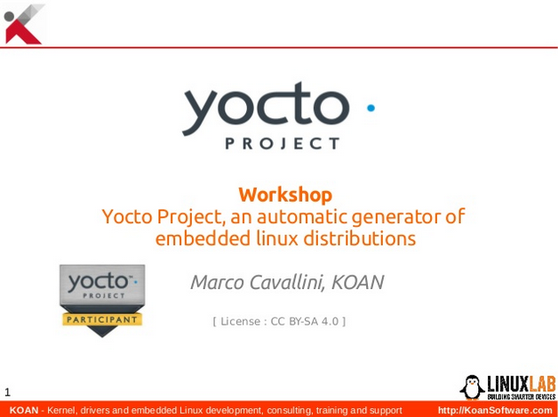 Yocto Workshop LinuxLab 2018